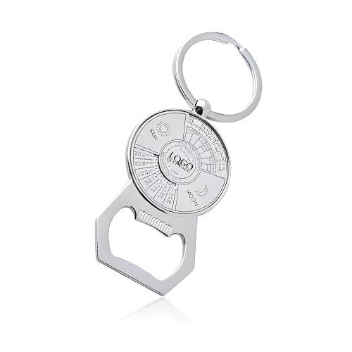 Calendar Shape Keychain With Bottle Opener