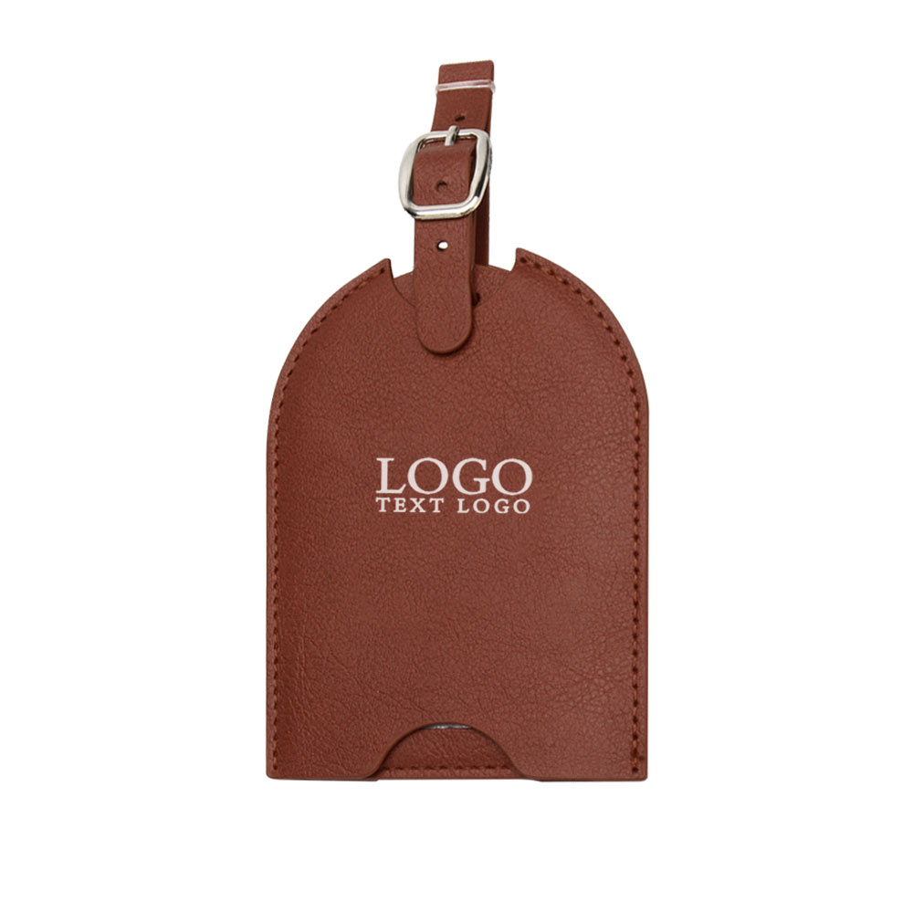 Push-Pull Leather Luggage Tags Brown with Logo Push-Pull Leather Luggage Tags Brown with Logo