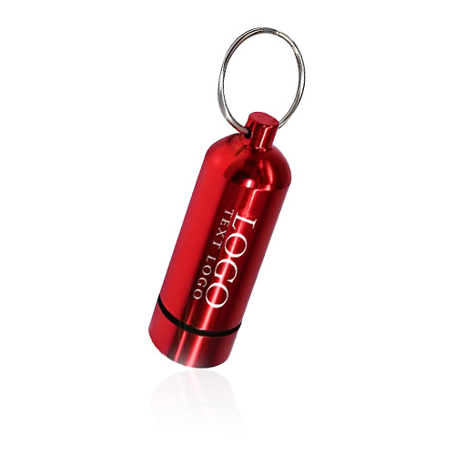 Waterproof Metal Cylinder Pill Box Keychain