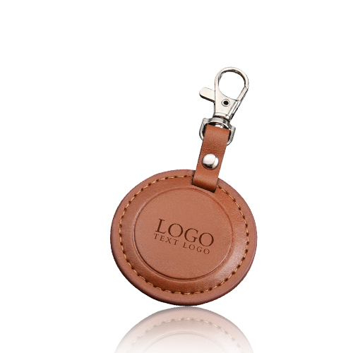 Custom Round Leather Keychain