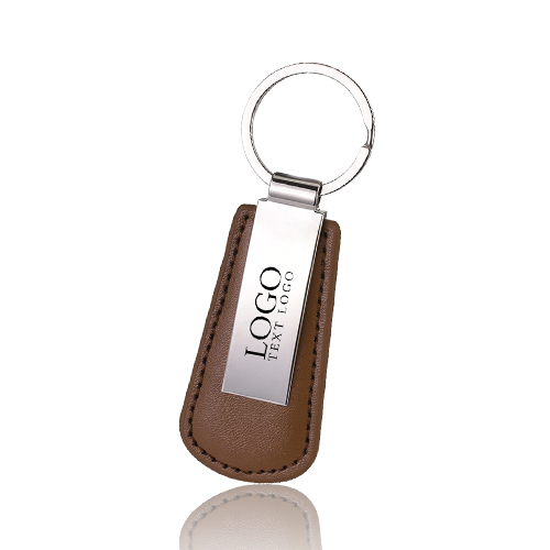 Giveaway PU Leather Drop Shaped Keychain