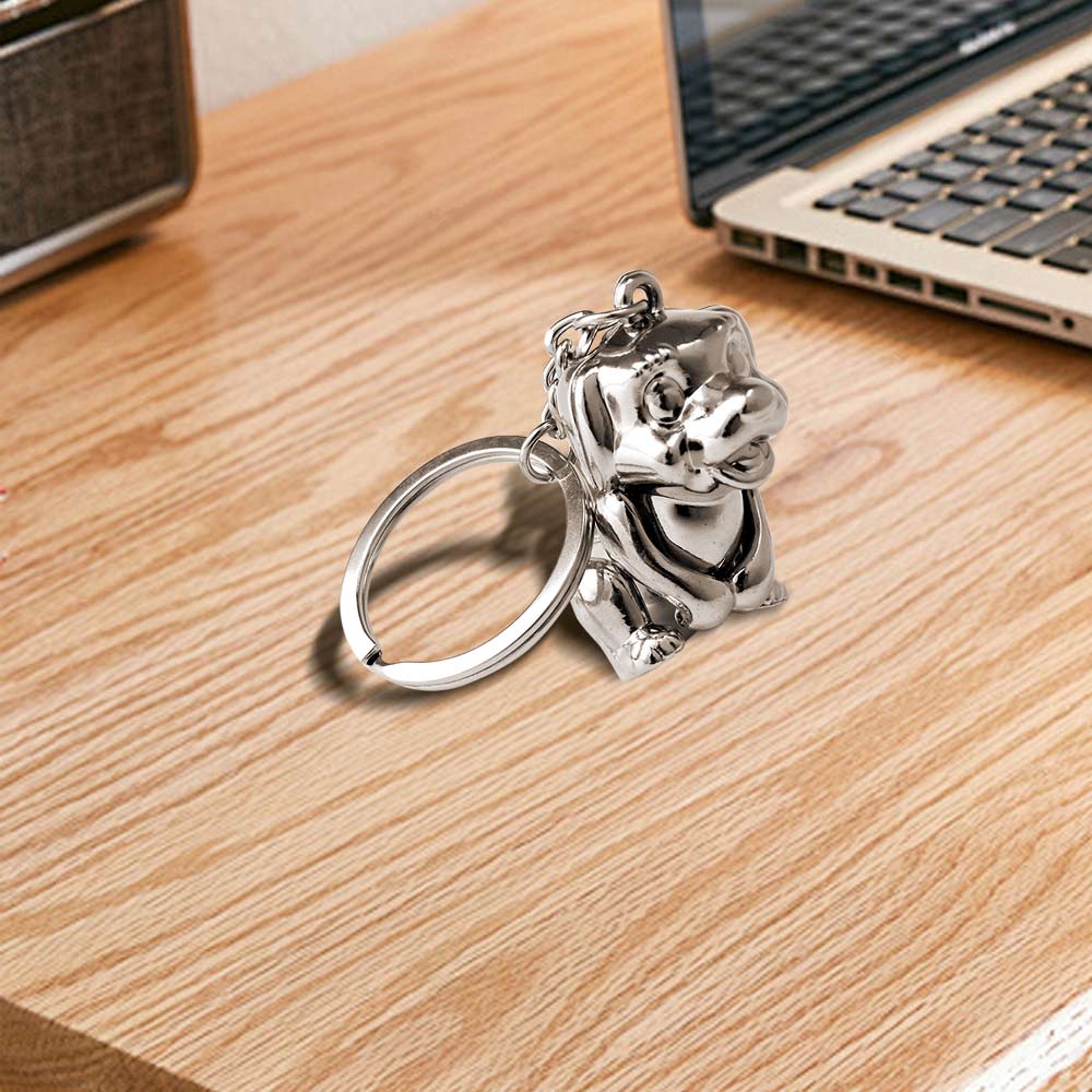 Personalized Cute Standing Dog Custom Logo Keychains