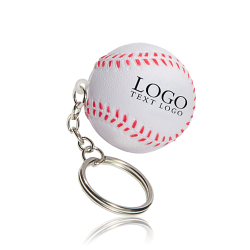 Baseball Shaped PU Stress Reliever Key Chain