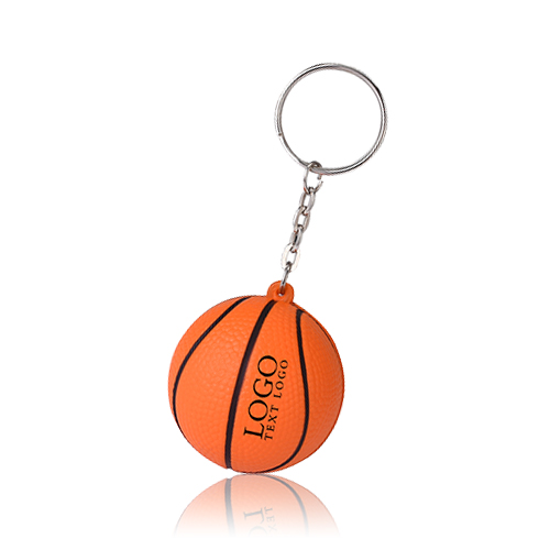 Basketball Shaped PU Stress Reliever Key Chain