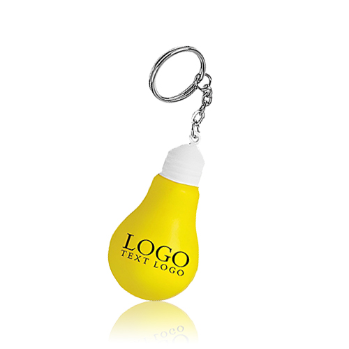 Lightbulb Shaped PU Stress Reliever Key Chain