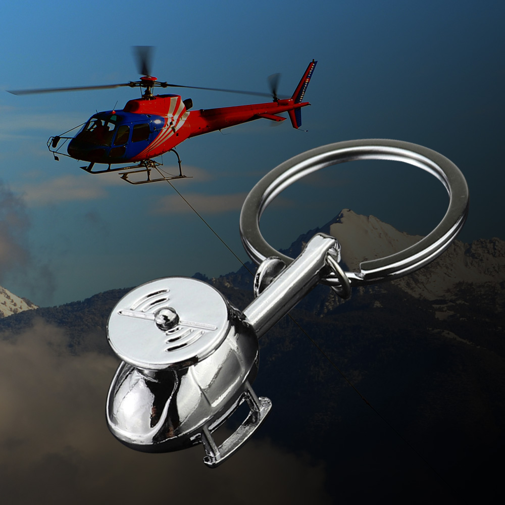 Personalized Helicopter-shaped Metal Keychain with Logo