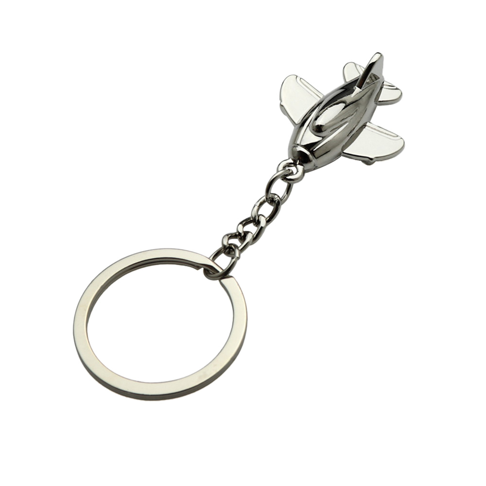 Promo Personalized Bulk Cute Mini Airplane Model Keychain silver