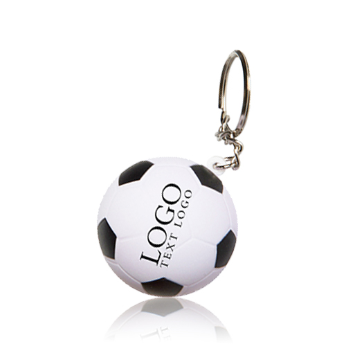 Soccer Ball Shaped PU Stress Reliever Key Chain