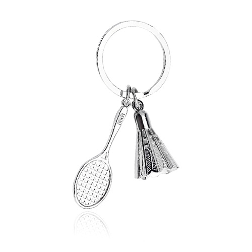 Alloy Badminton Racket Key Chain