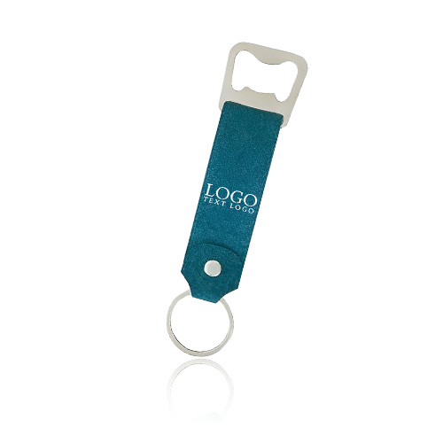 Imprinted Leather Bottle Opener Keychain