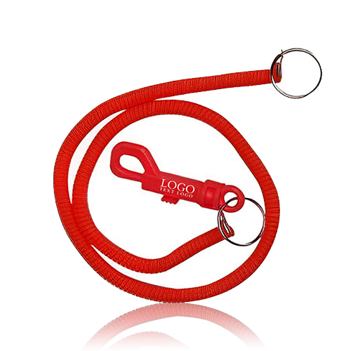Clip With 20" Long Coil Keyring With Custom Logo
