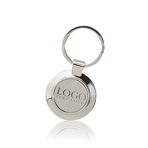 Promotional Sterling Silver Plated Circle Keyring With Gift Box