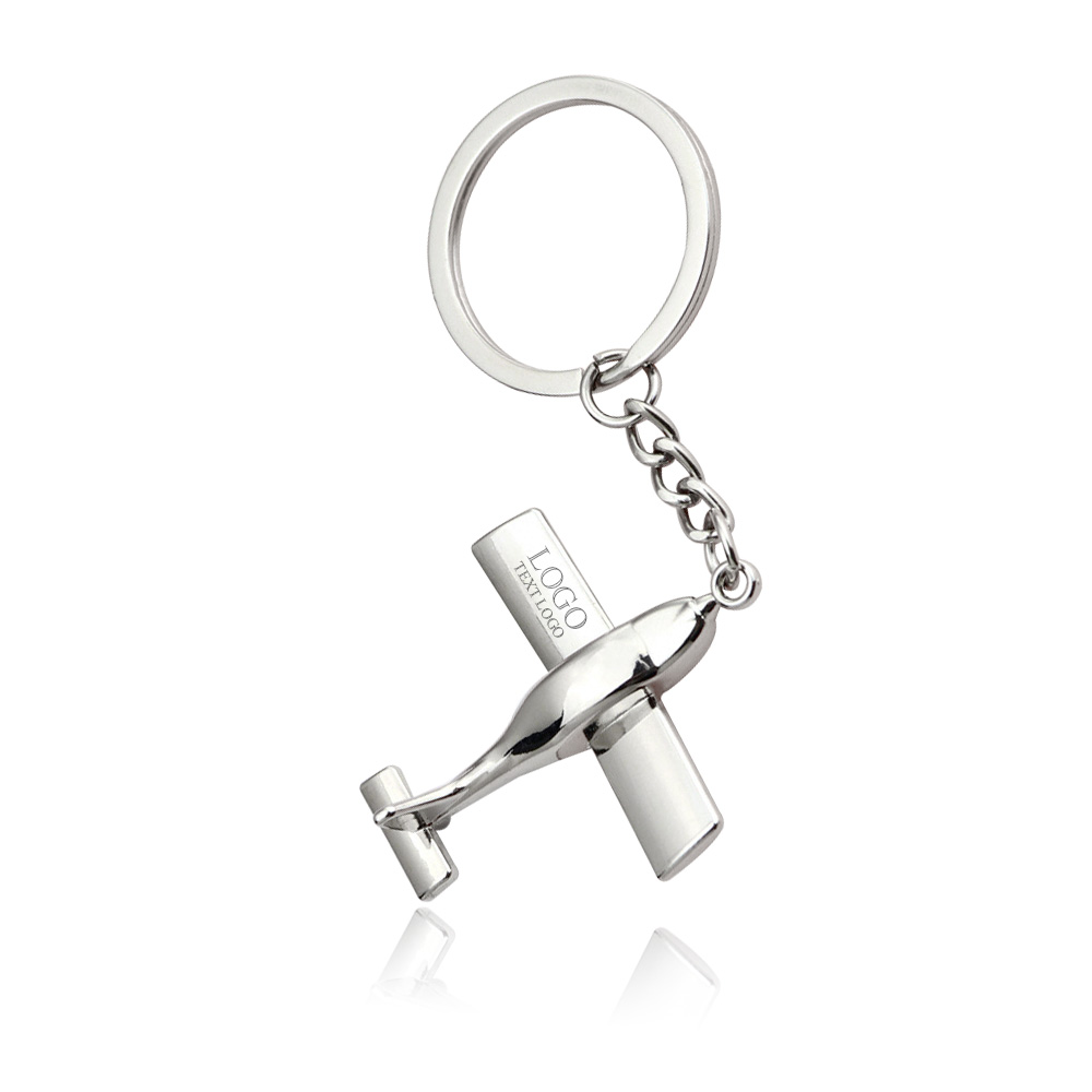 3D Airplane Model Keychain Custom Souvenir  Factory Price - Silver - with logo