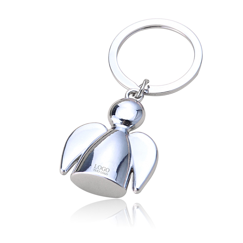 3D Electroplated Metal Creative Angel Keychain   Save 30% - Silver - with logo