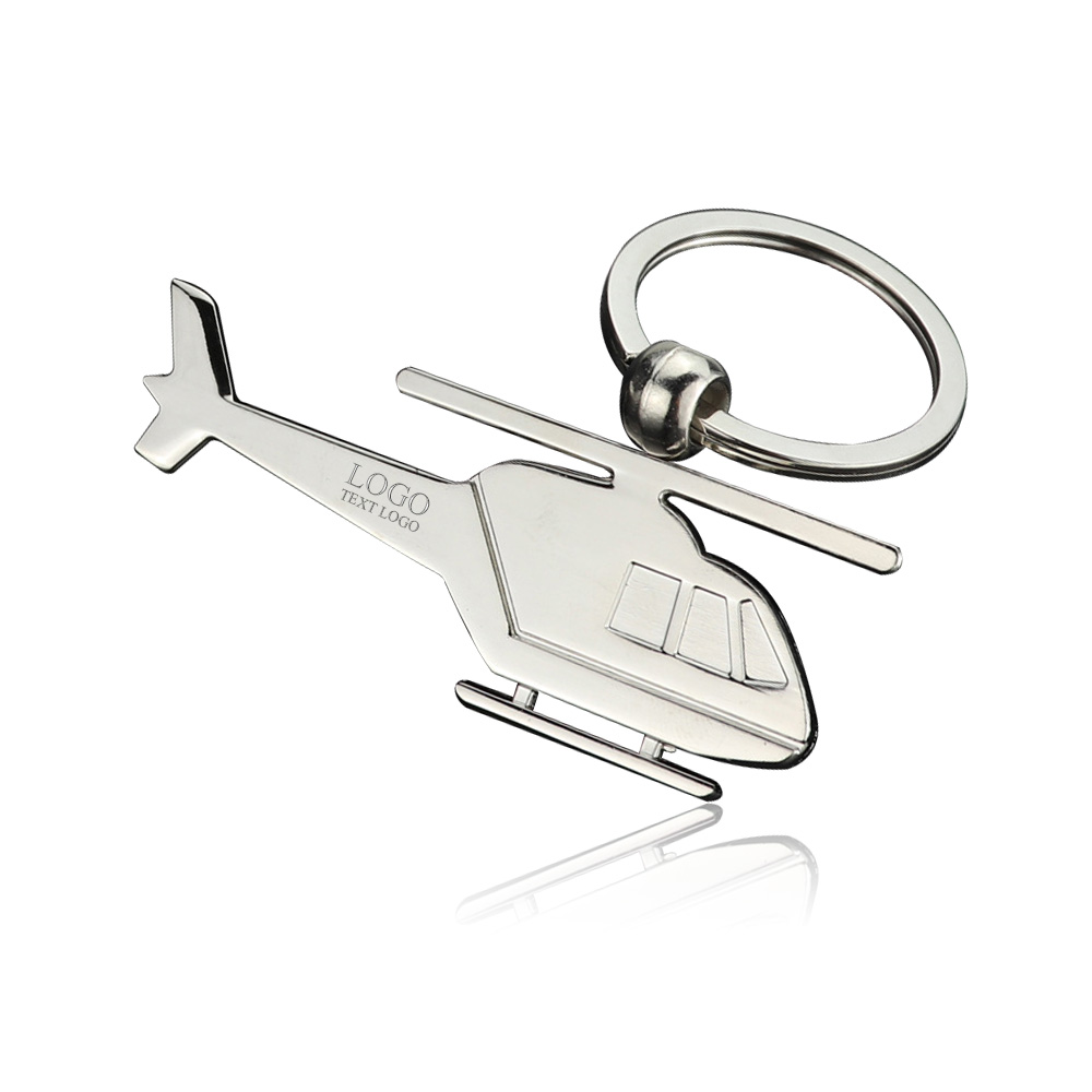 Personalized Custom Helicopter Keychain keychains - Silver - with logo