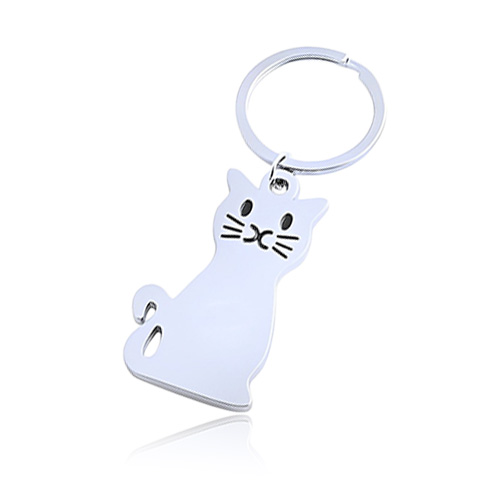 Advertising Cat Shaped Key Chain With Key Ring