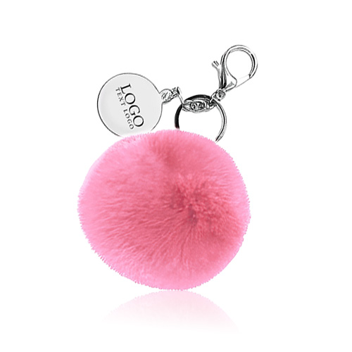 Advertising Fur Pompoms Keyring Fluffy Pompoms Keychain