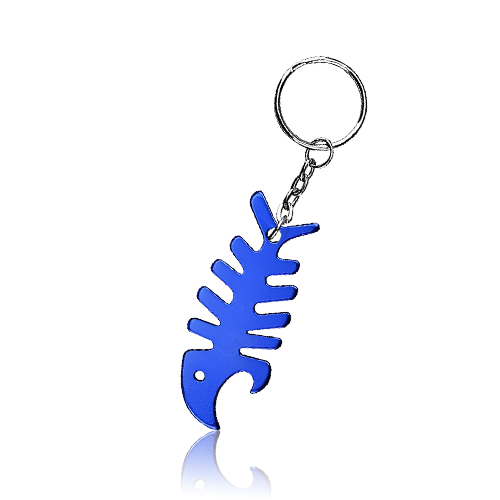 Promotional Fish Bone Shaped Bottle Opener Keychain