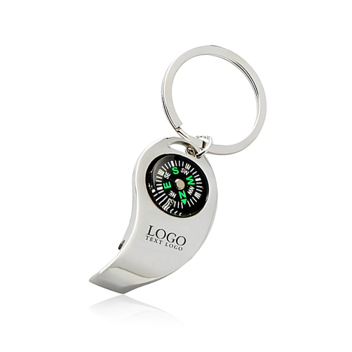 Promotional Metal Bottle Opener Keychain With Compass