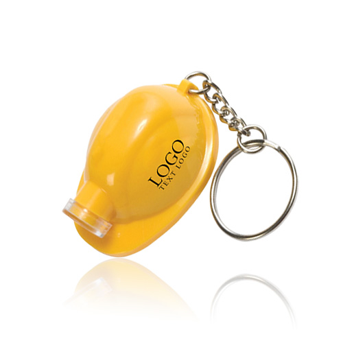 Promotional Plastic Light Up Hard Hat Keychain