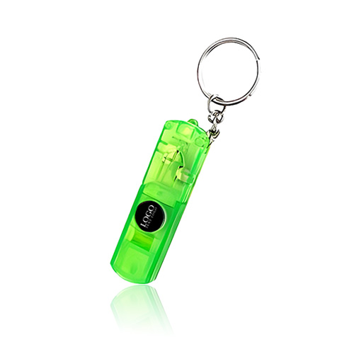 Transparent Compass Whistle Led Light Keyring With Custom Logo