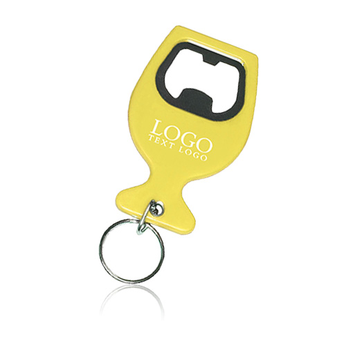 Advertising Wine Cup Shape Aluminum Bottle Opener Keychain