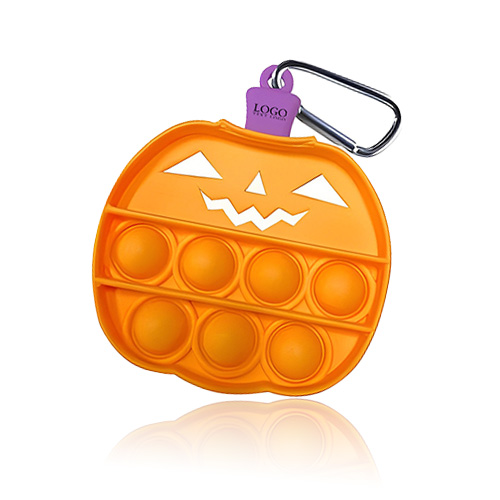 Promotional Glow In Dark Pumpkin Push Pop Bubble Toy 