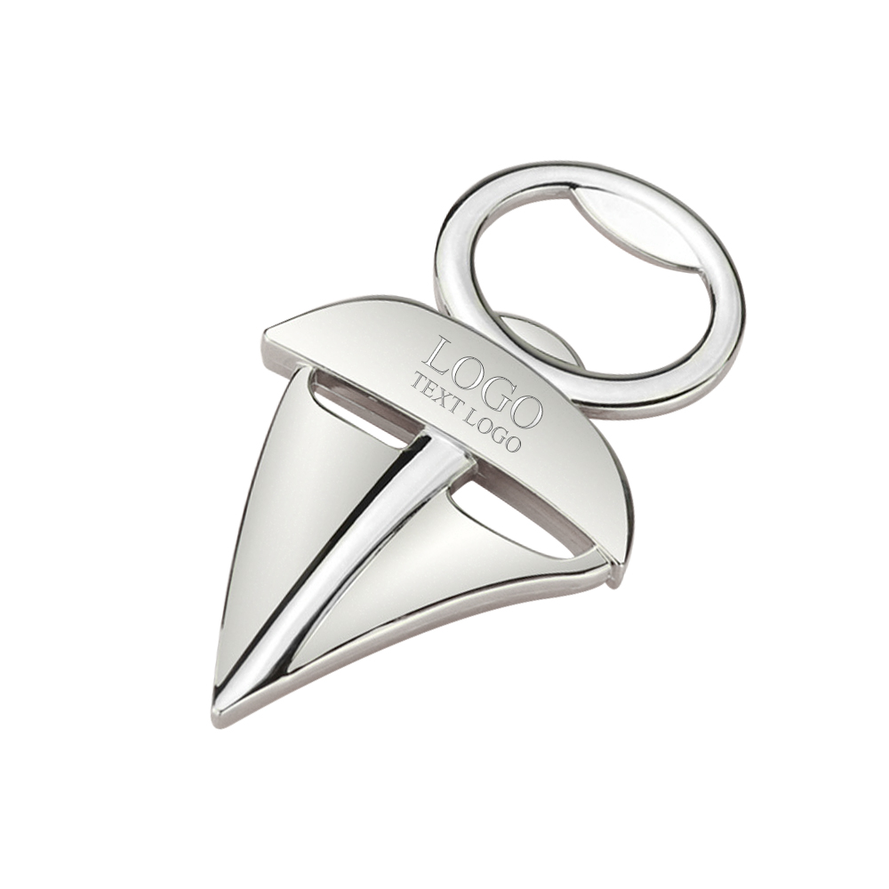 A free customizable sailboat-shaped metal keychain that can be used as a bottle opener-silver_with logo