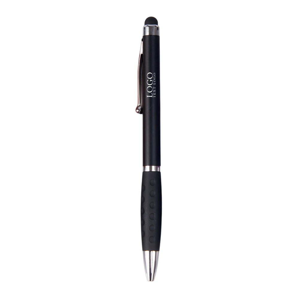 Black Custom Ballpoint Pen with Rubber Grip