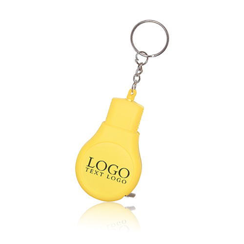 Light Bulb Shape Tape Measure Key Chain With Custom Logo
