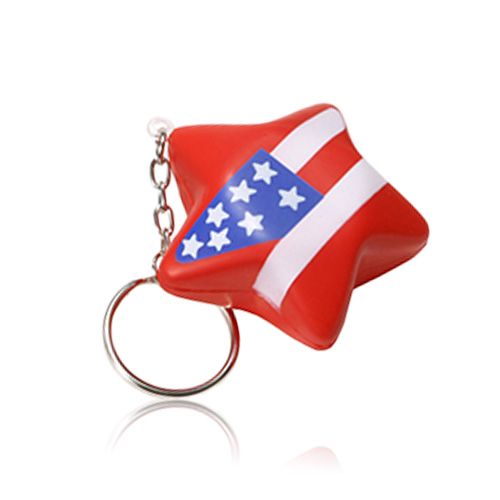 Custom Patriotic Star Stress Ball Key Chain