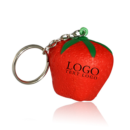 Custom Strawberry Stress Reliever Key Chain 