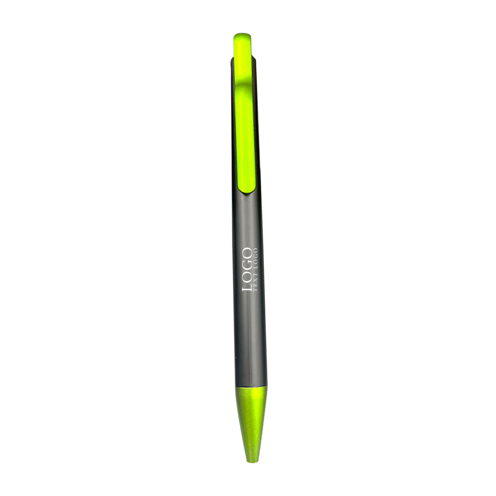 Stylos publicitaires créatifs colorés à action par clic verts
