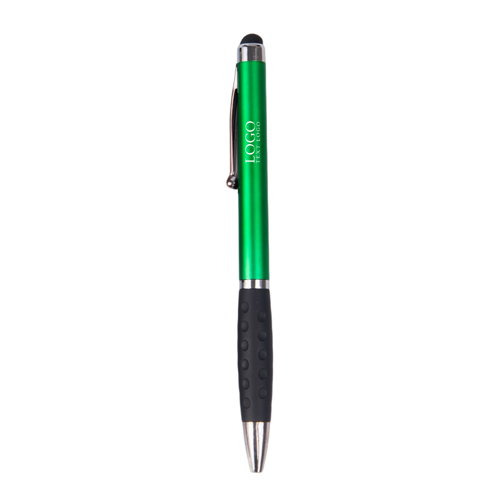 Green Custom Ballpoint Pen with Rubber Grip
