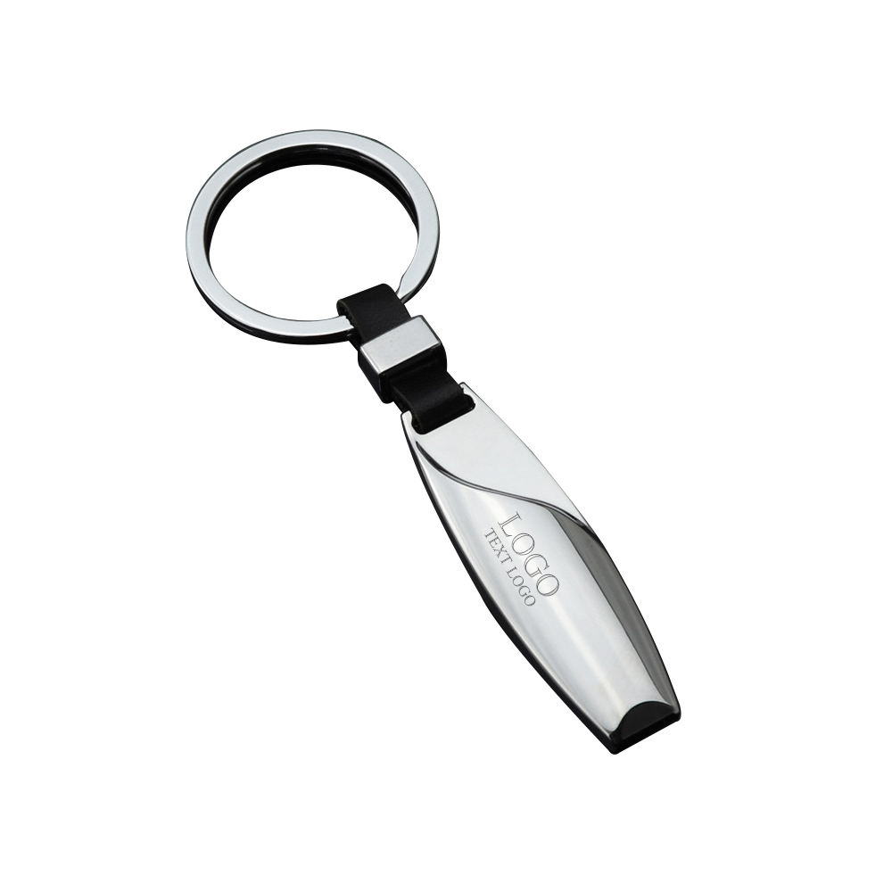 Metal sleek keychain for customizable car logos-silver_with logo