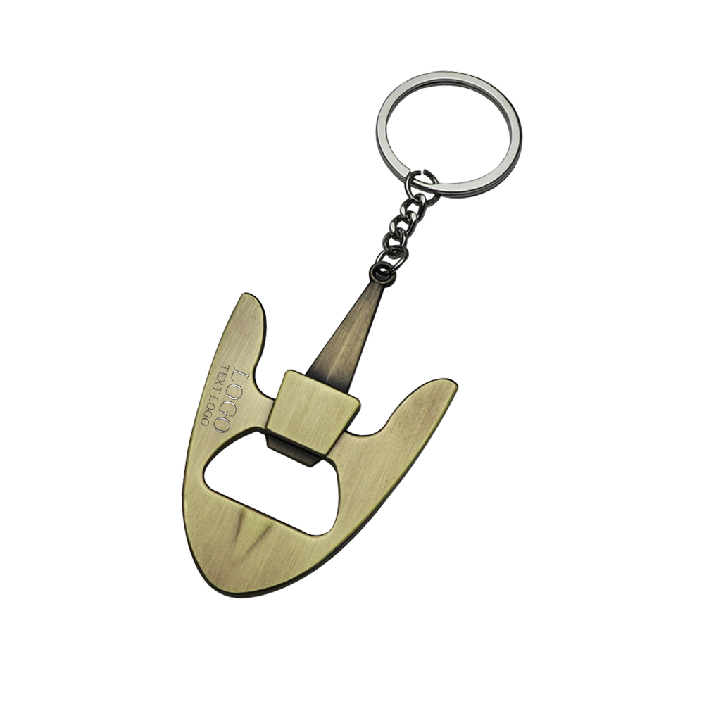 Nautical themed custom metal keychain that can be used as a bottle opener-Antique Gold_with logo