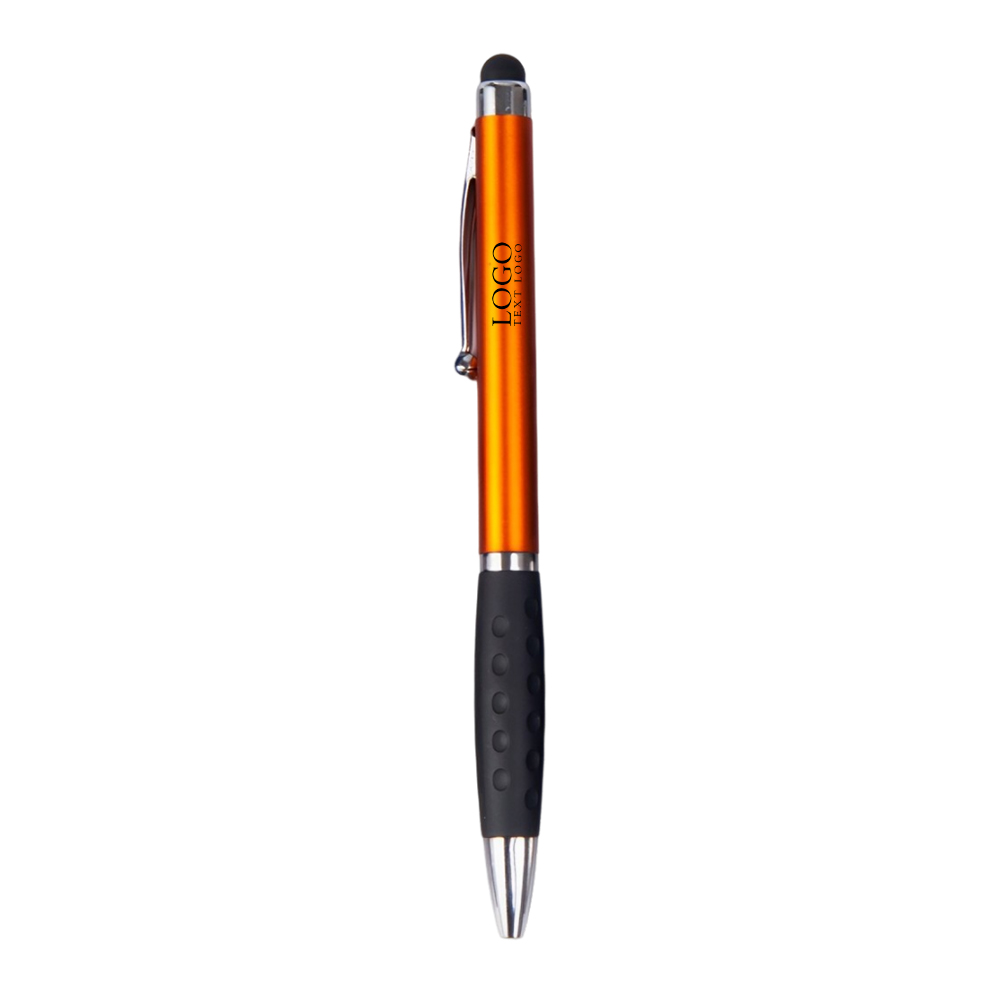 Orange Custom Ballpoint Pen with Rubber Grip