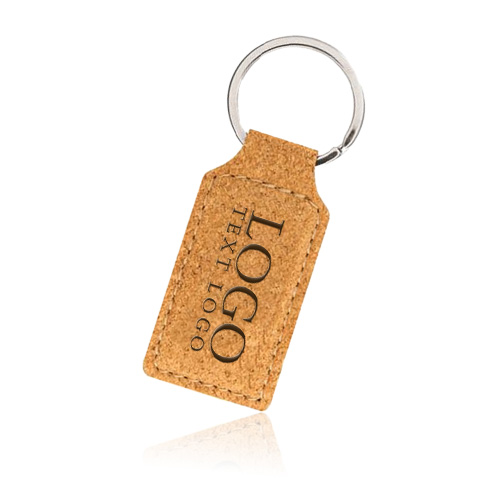 Rectangle Cork Keychain