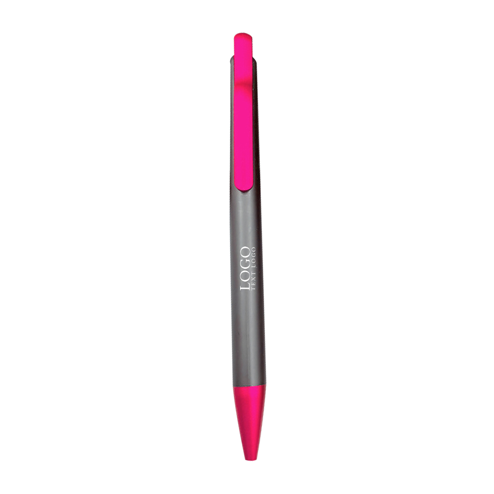 Stylos publicitaires créatifs colorés à action par clic rouges