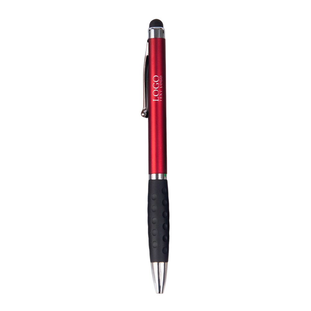 Red Custom Ballpoint Pen with Rubber Grip