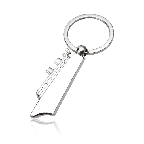 Ship Shape Metal Alloy Keychain with Free Customizable Logo