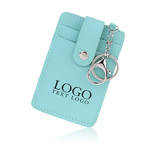 Customized Leather Id Badge Holder With Keychain