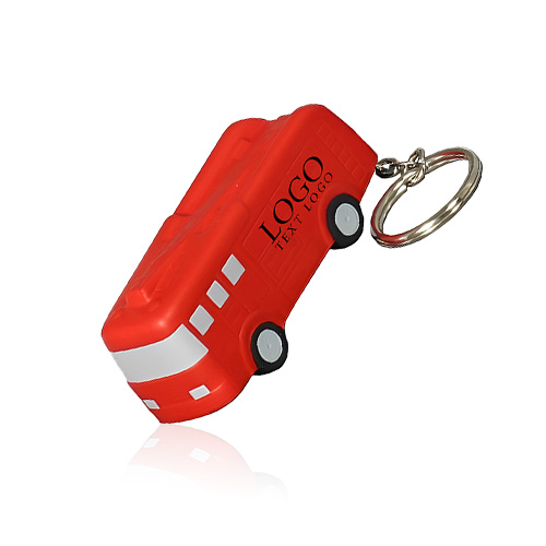Promotional Fire Truck Shape Stress Reliever Key Chain