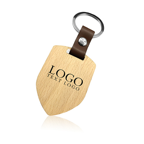 Wooden Shield Keychain