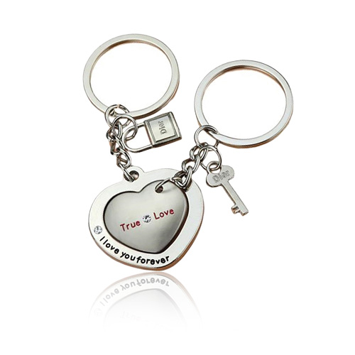 Custom Couple Heart Set Keychains