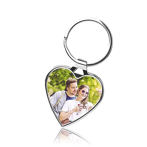 Heart Shape Stainless Steel Keychain with Photo