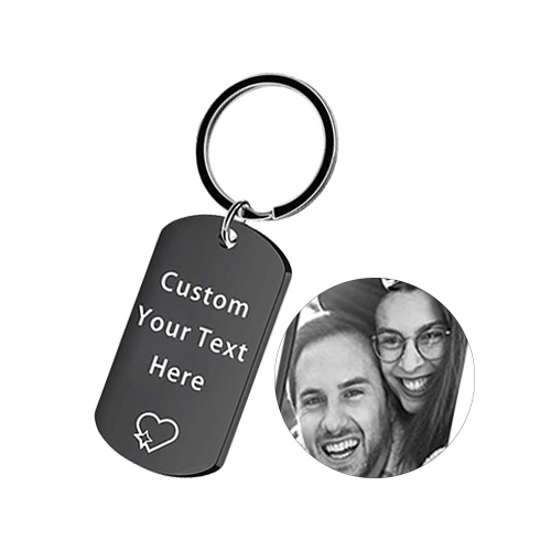 Personalized Photo Keychain With Text Unique Engraved