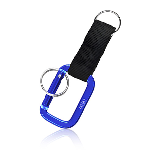 Square Aluminum Carabiner with Strap