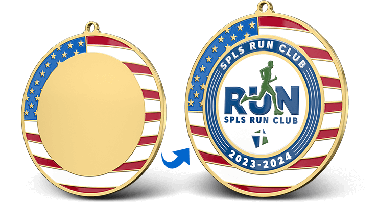 Round Flag Running Medal