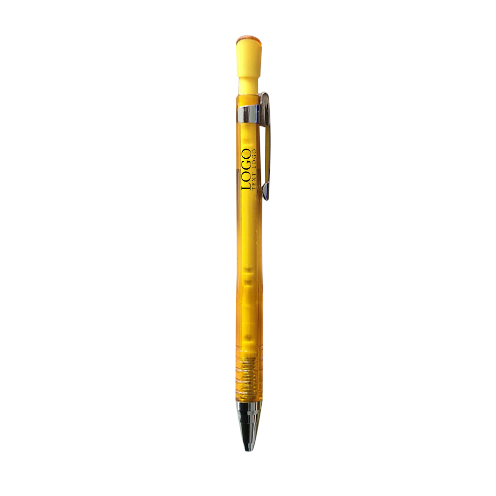 Kleur Transparant 2mm Automatisch Potlood Geel Met Logo Kleur Transparant 2mm Automatisch Potlood Geel Met Logo